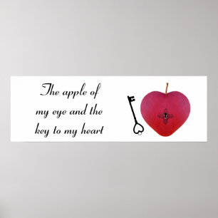 Affiche La pomme de mon oeil et la clé de mon coeur
