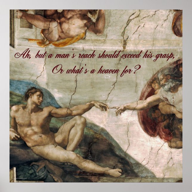 Affiche La portée d'un homme doit dépasser sa portée (Devant)