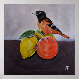 Affiche La pose reposante de l'Oriole Peinture d'Alfred Fo