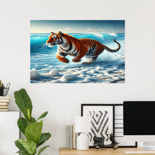 Affiche La poursuite sauvage de l'océan par Tiger