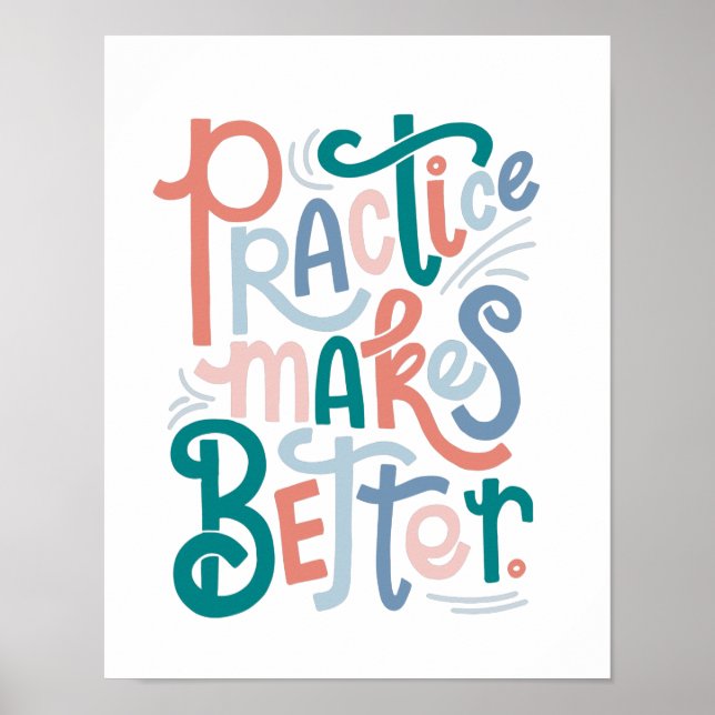 Affiche La pratique améliore (Devant)