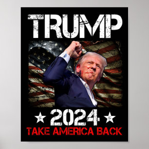 Affiche La Première Pompe À Trump 2024 Trump Survit Au Ral