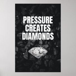Affiche La pression crée des diamants - Motivationnel