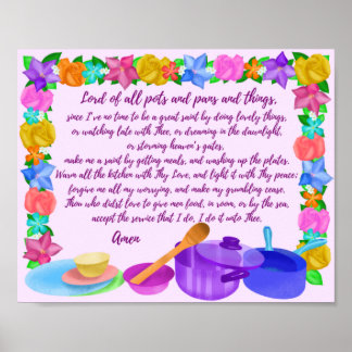 Affiche La prière de cuisine Lord of Pots & Pans Wall Art
