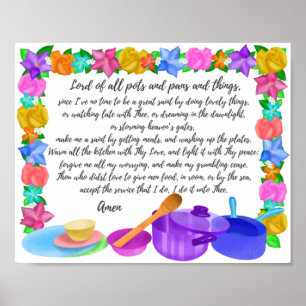 Affiche La prière de cuisine Lord of Pots & Pans Wall Art