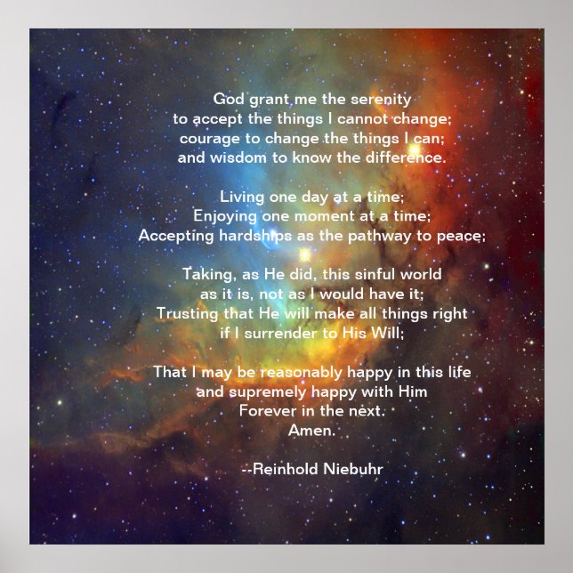 Affiche La prière de sérénité (Devant)