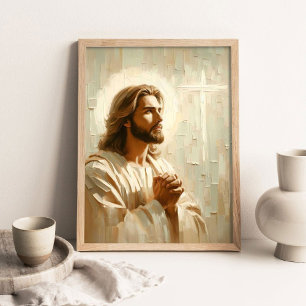 Affiche La prière du Christ, Peinture chrétienne, Portrait