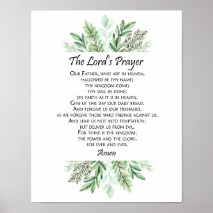 Affiche La prière du Seigneur avec de la verdure ~ Matthie