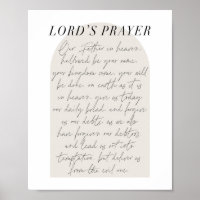 La Prière du Seigneur Minimal Boho Arc Beige Scrip