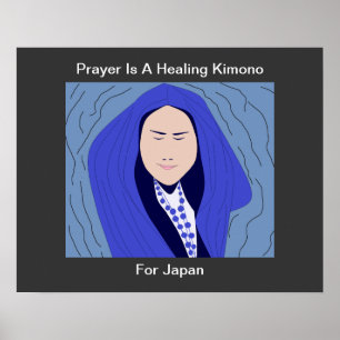Affiche la prière est un kimono de guérison pour le Japon