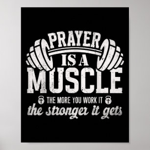 Affiche La prière est un muscle Citation de gym de fitness