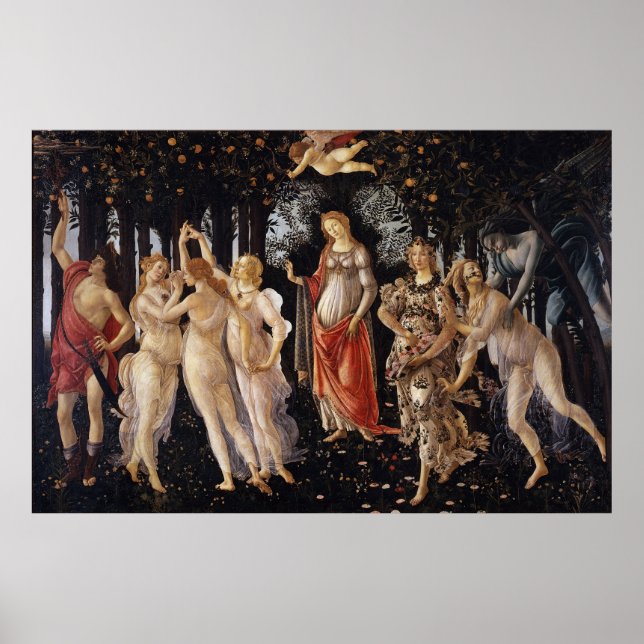 Affiche La Primavera (printemps) par Sandro Botticelli (Devant)
