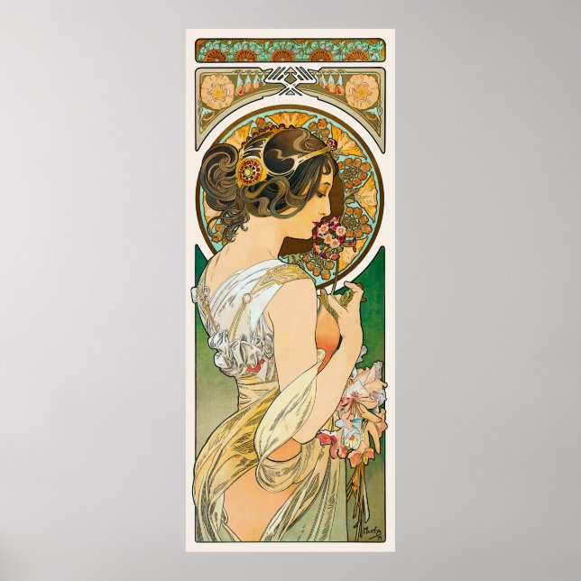 Affiche La primevère France Mur Vintage Art Nouveau 1899 (Devant)