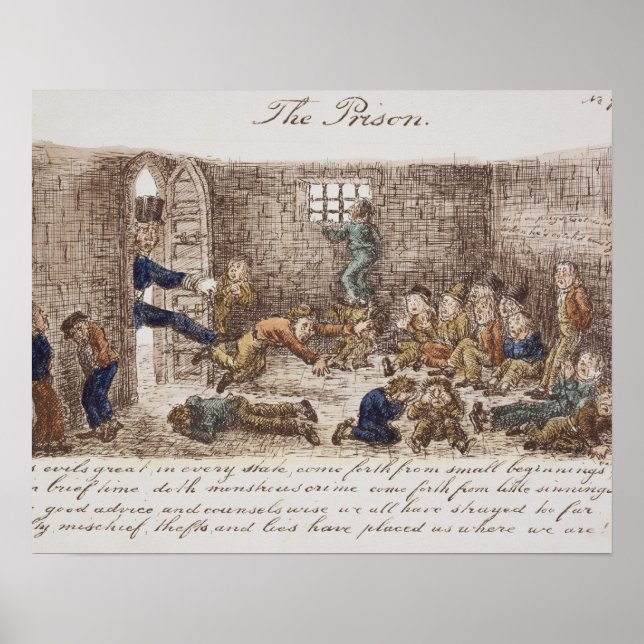 Affiche La prison, 1858 (gravure colorée) (Devant)