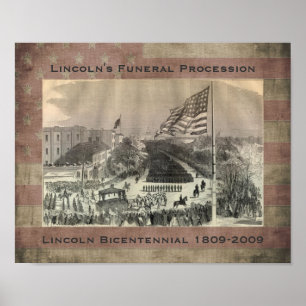 Affiche La procession funéraire d'Abraham Lincoln
