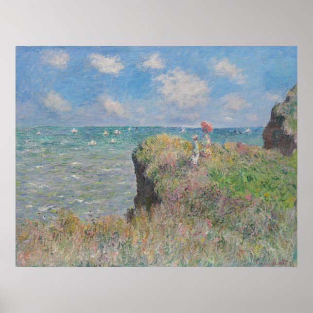 Affiche La Promenade de la falaise à Pourville Monet (Devant)