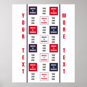 Affiche La protestation est le Modèle du logo patriotique
