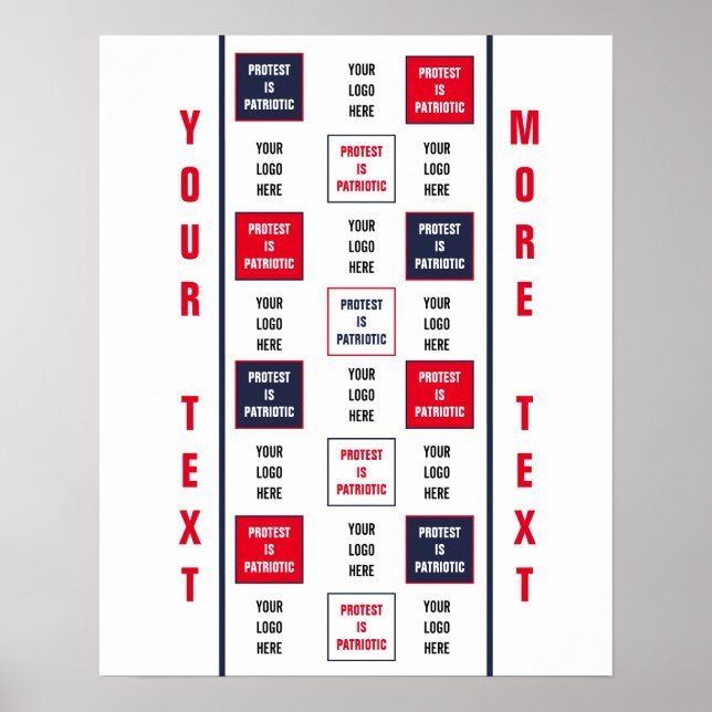 Affiche La protestation est le Modèle du logo patriotique (Devant)