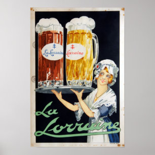 Affiche La publicité française de bière de la Lorraine 