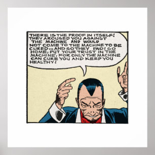 Affiche La puissance de la machine Retro Space Comics