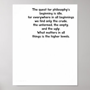 Affiche La quête pour le début de la philosophie est inact