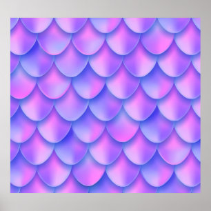 Affiche La queue de sirène holographique, une texture de f