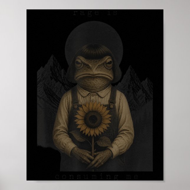 Affiche La rage de grenouille me consume Mème sarcastique  (Devant)