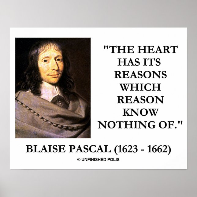 Affiche La raison de raisons de coeur de Blaise Pascal ne (Devant)
