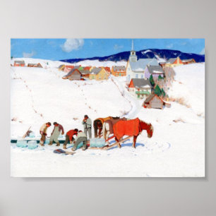 Affiche La récolte de glace 1935, Clarence Gagnon