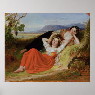 Affiche La récolte de raisin