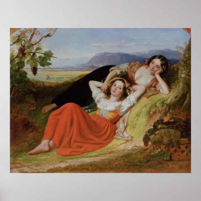 Affiche La récolte de raisins (Devant)