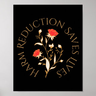 Affiche La réduction des risques sauve des vies Floral Vib