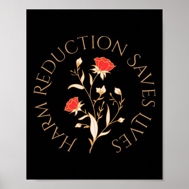 Affiche La réduction des risques sauve des vies Floral Vib (Devant)