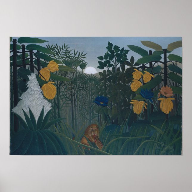 Affiche La refonte du Lion vers 1907 par Henri Rousseau (Devant)