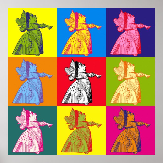 Affiche La reine des coeurs Pop Art (Devant)