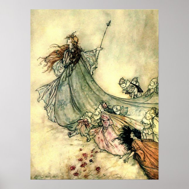 Affiche La reine des fées d'Arthur Rackham (Devant)