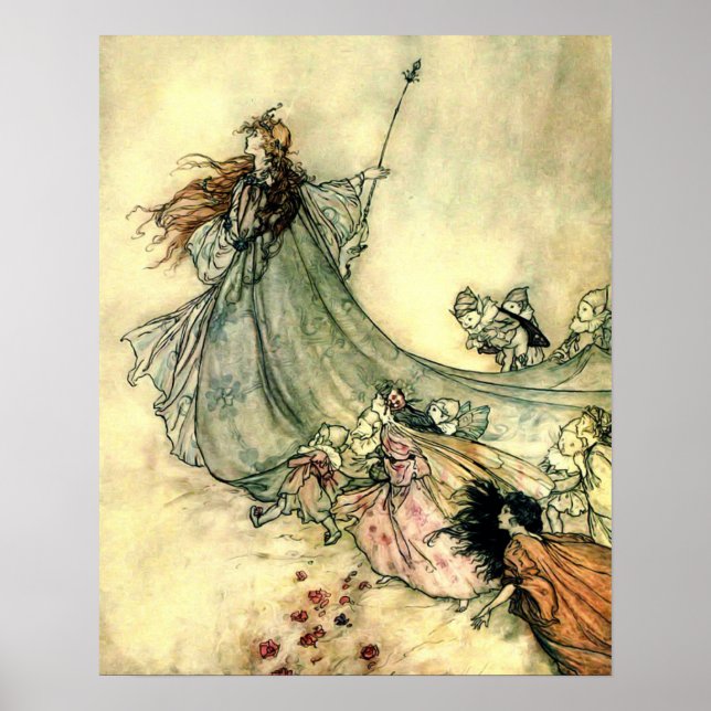 Affiche La reine des fées d'Arthur Rackham (Devant)