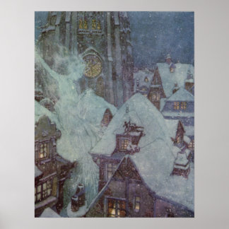 Affiche la reine des neiges par Edmund Dulac