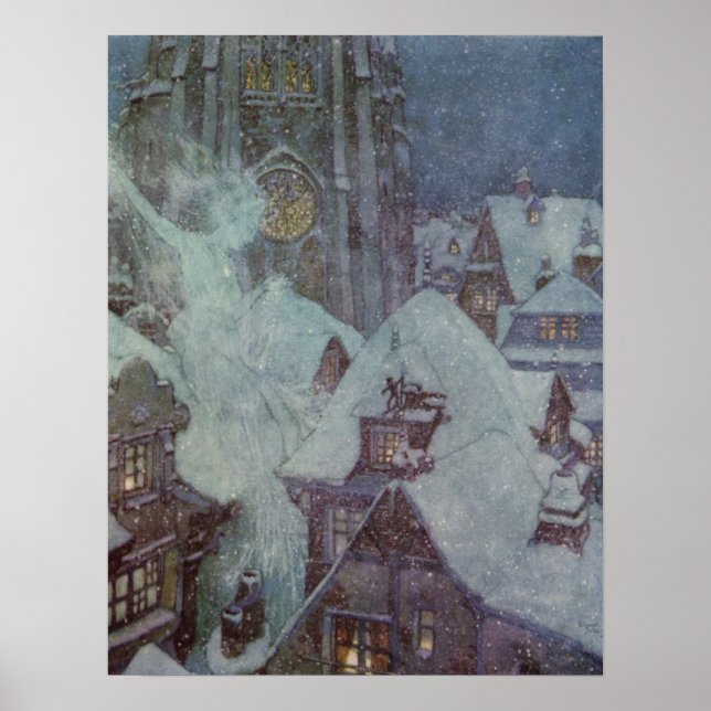 Affiche la reine des neiges par Edmund Dulac (Devant)