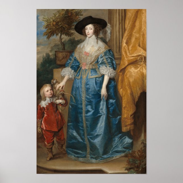 Affiche La reine Henrietta Maria avec Sir Jeffrey Hudson (Devant)
