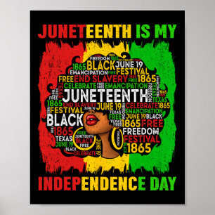 Affiche La Reine Noire Afro Femme JunetDix Est Mon Indépen