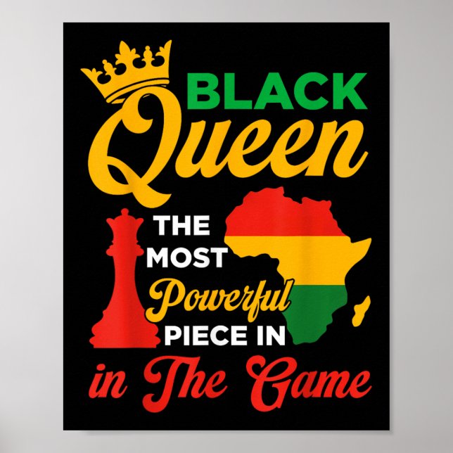 Affiche La Reine Noire Échecs Puissant Pièce Dans Le Jeu J (Devant)