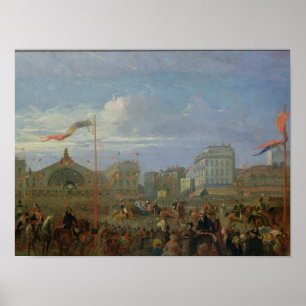 Affiche La Reine Victoria arrivant chez le Gare de l'Est