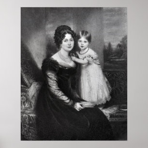 Affiche La Reine Victoria en tant que nourrisson avec sa