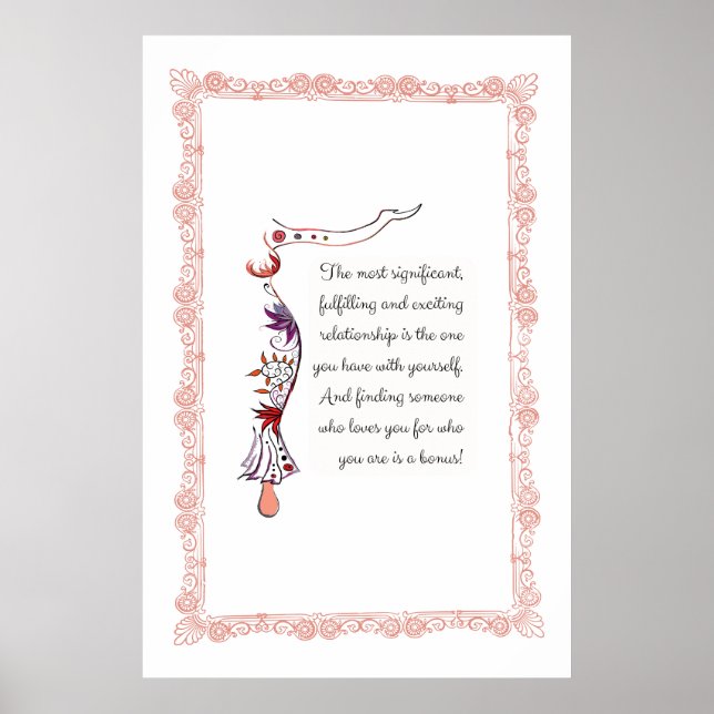 Affiche La relation la plus importante, la citation élégan (Devant)