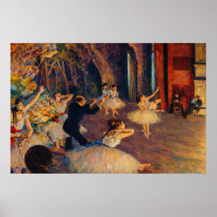 Affiche La Répétition de ballet sur scène de Degas