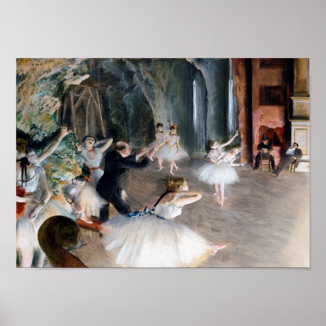 Affiche La répétition sur scène, Edgar Degas (Devant)