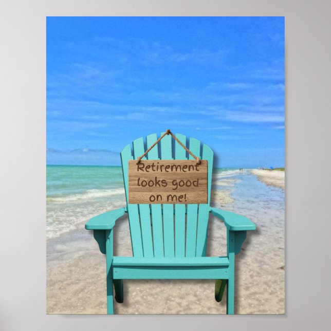 Affiche La retraite me va bien ! Plage de l'Île Sanibel (Devant)