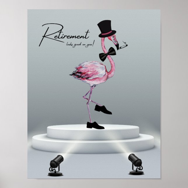 Affiche La retraite te va bien ! Flamant rose rose Dapper (Devant)