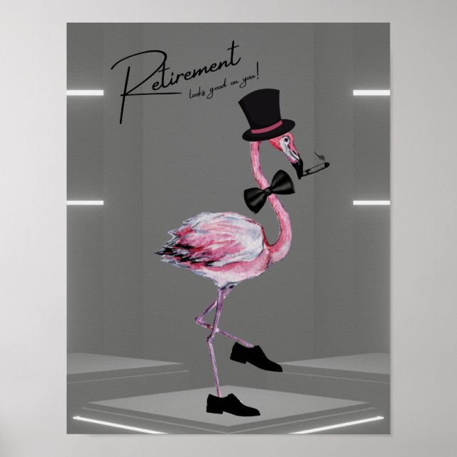 Affiche La retraite te va bien ! Flamant rose rose Dapper (Devant)